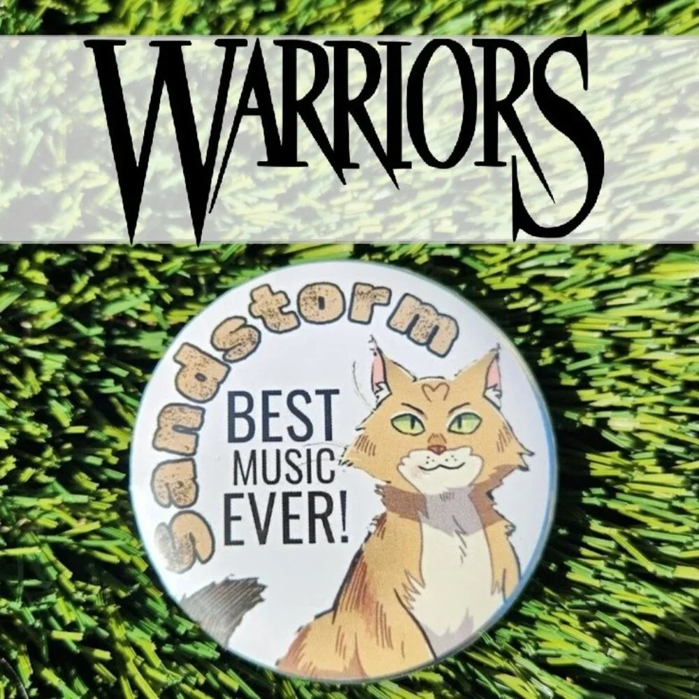 Warriors Warrior Cats Sandstorm Pin Round Lapel Pinback Handmade Badge Cat Music